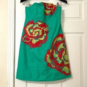 Lilly Pulitzer strapless dress tropical look